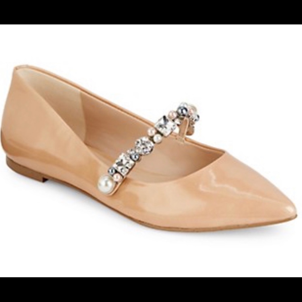 KARL LAGERFELD Noel Embellished Patent Flats